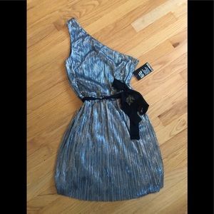 Express One shoulder metallic short dress